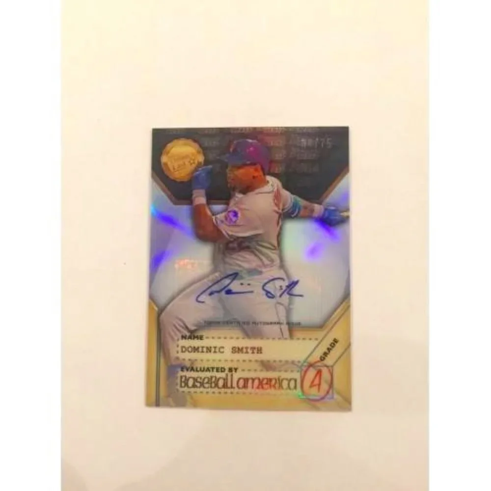 2017 Bowman's Best Dominic Smith NY Mets Deans List Auto #BADL-DS #d 30/75 (020)